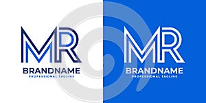 Letter MR Line Monogram Logo, suitable for business with MR or RM initials