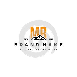 letter MR mountain logo design vector