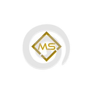 Letter MS logo isolated on white background