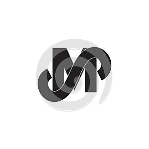 Letter ms simple linked logo vector