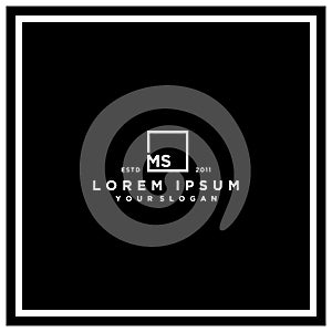 letter MS square logo design vector