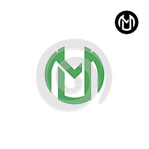Letter MU UM Circle Bold logo design photo