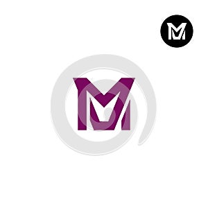 Letter MV VM Monogram Logo Design Simple