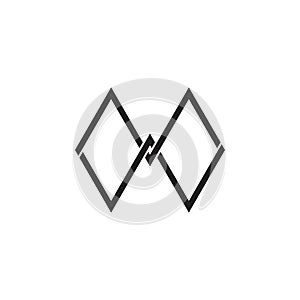 Letter mw wires design logo vector