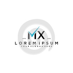 letter MX checklist logo design concept vector photo
