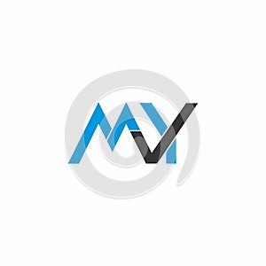 Letter my check mark design logo vector