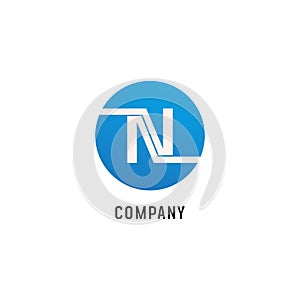 Letter N Alphabetic Logo Design Template, Abjad, Simple & Clean, Monogram, Blue, White