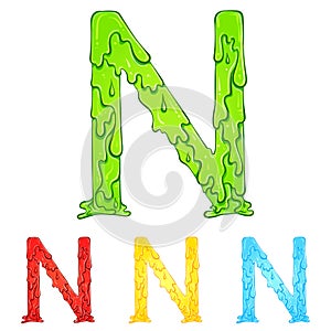 Letter N with flow drops colors photo