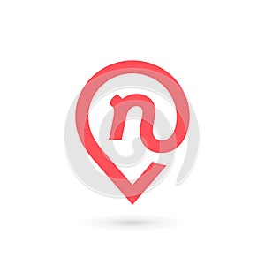 Letter N geotag logo icon design template elements
