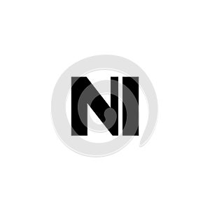 Letter N and I, NI logo design template. Minimal monogram initial based logotype photo