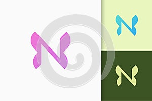 Letter n initials logo in simple and modern