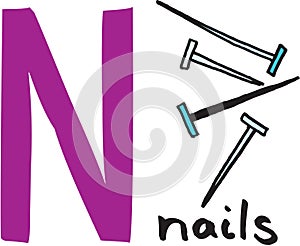 Letter N - nails