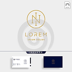 Letter N NI IN Monogram Logo Design Minimal Icon photo