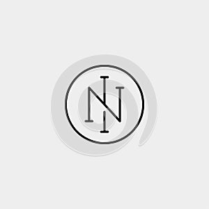 Letter N NI IN Monogram Logo Design Minimal Icon photo