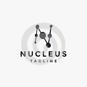 Letter N for nucleus loo icon vector template