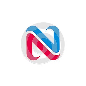 letter n opposite arrow curves logo vector