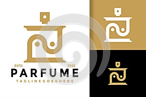 Letter N Parfume Bottle Logo vector icon illustration