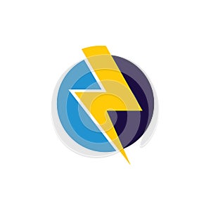 Letter n thunder shape geometric logo vector