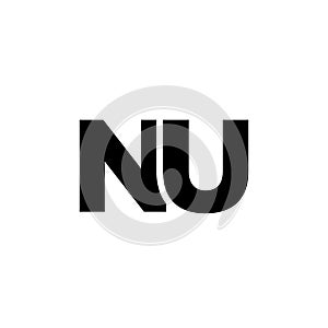 Letter N and U, NU logo design template. Minimal monogram initial based logotype photo