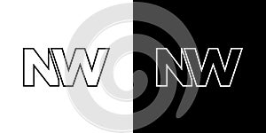 Letter N and W, NW logo design template. Minimal monogram initial based logotype photo