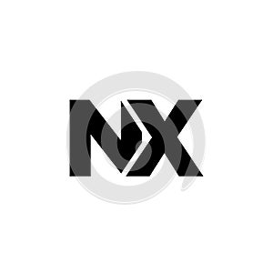 Letter N and X, NX logo design template. Minimal monogram initial based logotype photo