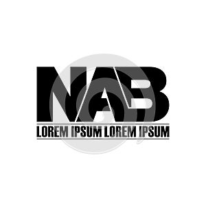 Letter NAB simple monogram logo icon design.