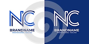 Letter NC Line Monogram Logo, suitable for business with NC or CN initials