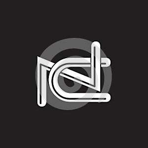 Letter nc linked stripes logo vector