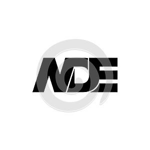 Letter NDE simple monogram logo icon design.