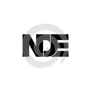 Letter NDE simple monogram logo icon design.