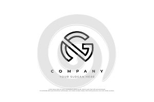 Letter NG Logo or GN Logo Design