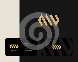 Letter NIV logo design with business card vector template. creative minimal monochrome monogram symbol. Premium business logotype. photo