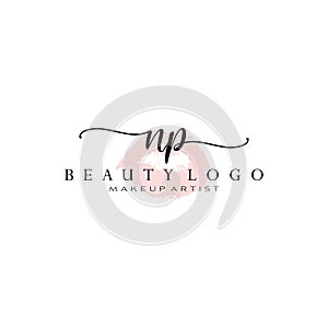 Letter NP Watercolor Lips Premade Logo Design, Logo for Makeup Artist Business Branding, Blush Beauty Boutique Logo Design,