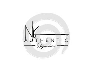 Letter NR Signature Logo Template Vector