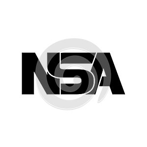 Letter NSA simple monogram logo icon design.