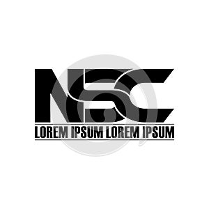 Letter NSC simple monogram logo icon design.