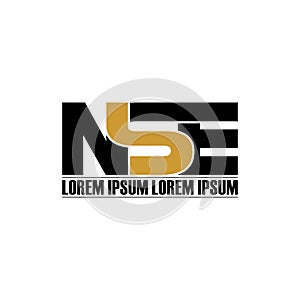 Letter NSE simple monogram logo icon design.