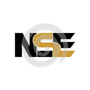 Letter NSE simple monogram logo icon design.