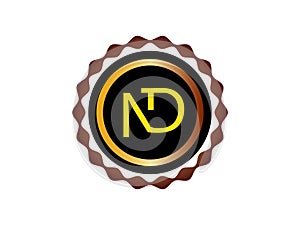 Letter NTD in the circle logo vector photo