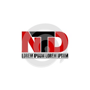 Letter NTD simple monogram logo icon design.
