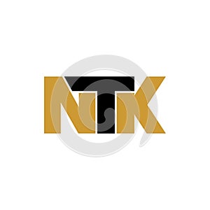 Letter NTK simple monogram logo icon design.