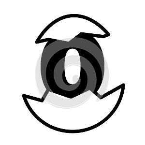 Letter and number inside a hatched egg EPS vector