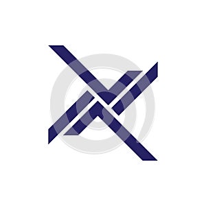 Letter nx simple geometric logo vector photo