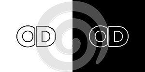 Letter O and D, OD logo design template. Minimal monogram initial based logotype