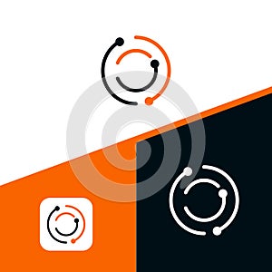 Letter O logo Design,Technology and digital dot connection logo vector