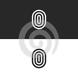 Letter O logo modern monogram OOO initials emblem mockup, thin lines geometric shape minimalist design