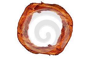 Letter O made with bacon