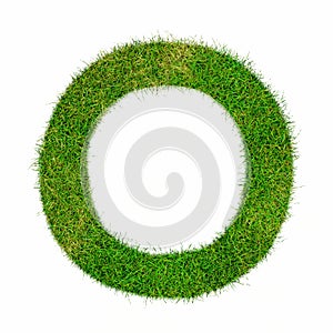Letter O made of grass - aklphabet green environment nature