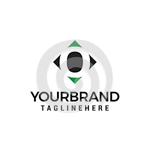 Letter O negative space square logo vector design template