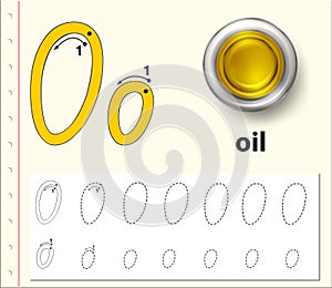 Letter O tracing alphabet worksheets